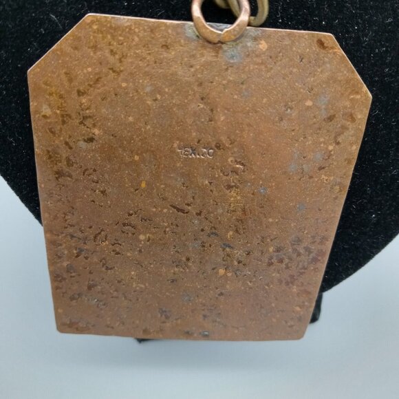 Casa Maya Aztec Tribal Monkey Mexico Brass Copper Necklace Pendant VTG Estate - Picture 4 of 11